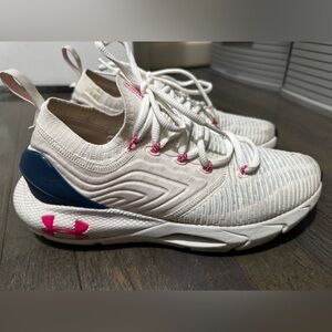 Under Armour Women's White and Blue Athletic Shoes